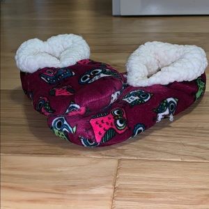 purple owl slippers